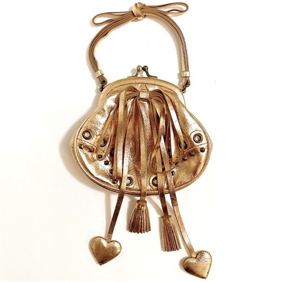 Isabella Fiore Handbags - ISABELLA FIORE Minibag Metallic Rose Gold Leather